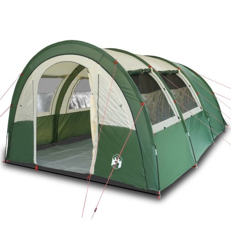 vidaXL Tienda de campaña 4 personas tafetán 185T verde 483x340x193 cm