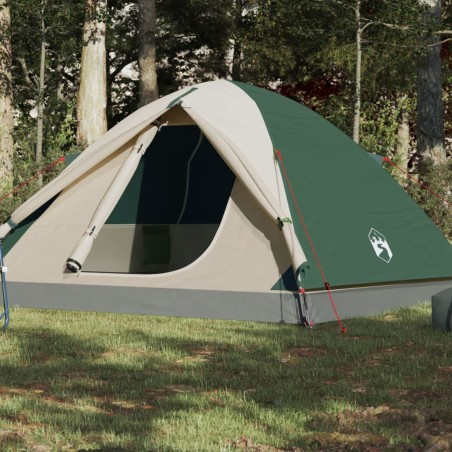 vidaXL Tienda de campaña 3 personas tafetán 190T verde 240x217x120 cm