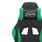 vidaXL Silla gaming cuero sintético negro y verde vidaXL Silla gaming cuero sintético negro y verde