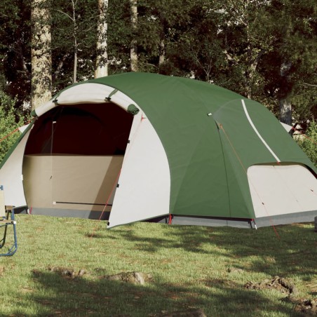 vidaXL Tienda de campaña 8 personas tafetán 190T verde 360x430x195 cm