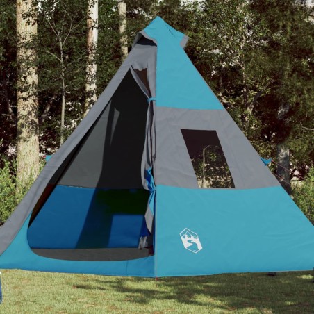 vidaXL Tienda de campaña 7 personas tafetán 185T azul 350x350x280 cm