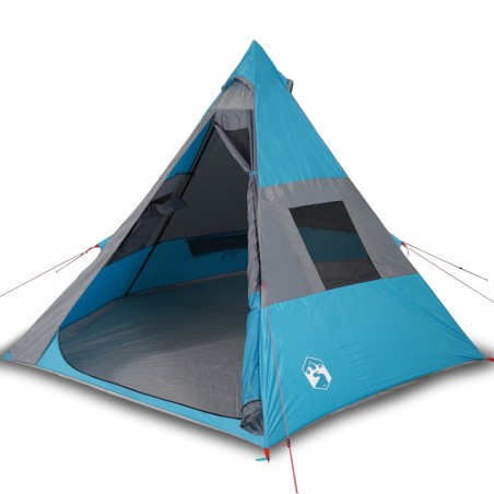 vidaXL Tienda de campaña 7 personas tafetán 185T azul 350x350x280 cm
