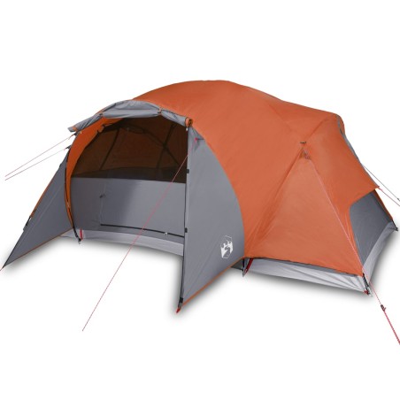 vidaXL Tienda de campaña 8 personas tafetán 190T gris y naranja