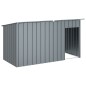 vidaXL Caseta perros con tejado acero galvanizado gris 196x91x110 cm vidaXL Caseta perros con tejado acero galvanizado gris 196x91x110 cm
