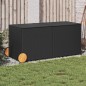 vidaXL Caja de almacenaje jardín con ruedas ratán sintético negro 283L vidaXL Caja de almacenaje jardín con ruedas ratán sintético negro 283L