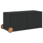 vidaXL Caja de almacenaje jardín con ruedas ratán sintético negro 283L vidaXL Caja de almacenaje jardín con ruedas ratán sintético negro 283L