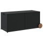 vidaXL Caja de almacenaje jardín con ruedas ratán sintético negro 283L vidaXL Caja de almacenaje jardín con ruedas ratán sintético negro 283L
