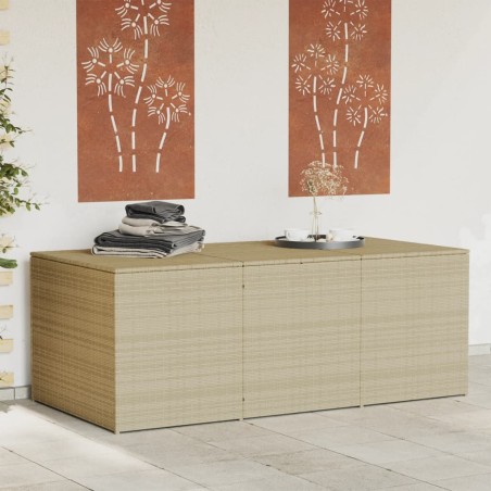 vidaXL Caja de almacenaje de jardín ratán sintético beige mezcla 984L