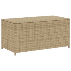 vidaXL Caja de almacenaje de jardín ratán sintético beige mezcla 190L