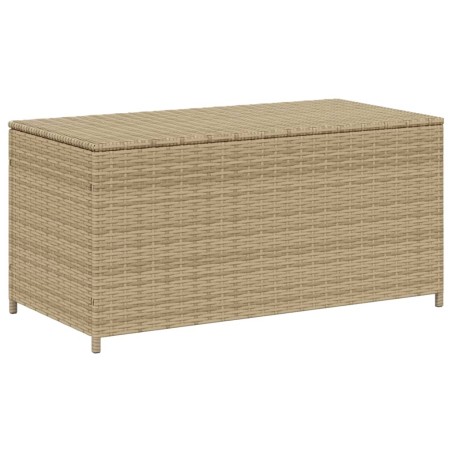 vidaXL Caja de almacenaje de jardín ratán sintético beige mezcla 190L