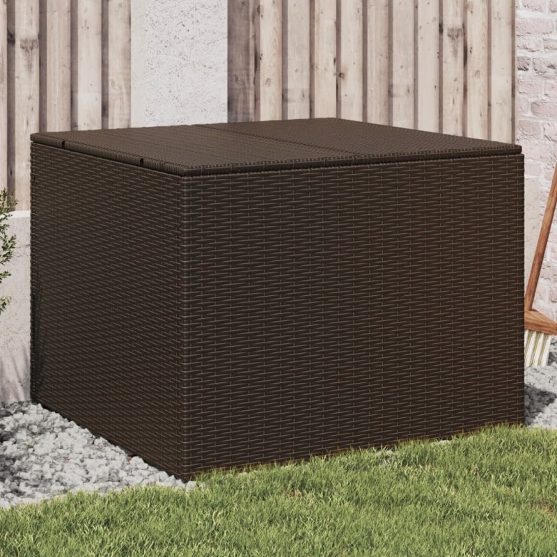 vidaXL Caja de almacenaje de jardín ratán sintético marrón 291L vidaXL Caja de almacenaje de jardín ratán sintético marrón 291L