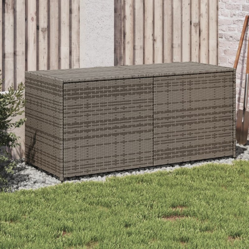 vidaXL Caja de almacenaje de jardín ratán sintético gris 283L vidaXL Caja de almacenaje de jardín ratán sintético gris 283L