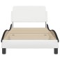 vidaXL Cama con cabecero cuero sintético blanco y negro 80x200 cm vidaXL Cama con cabecero cuero sintético blanco y negro 80x200 cm