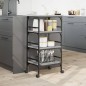 vidaXL Carrito de cocina madera ingeniería gris Sonoma 45x35x89,5 cm vidaXL Carrito de cocina madera ingeniería gris Sonoma 45x35x89,5 cm