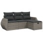 vidaXL Set de sofás de jardín 4 pzas y cojines ratán sintético gris vidaXL Set de sofás de jardín 4 pzas y cojines ratán sintético gris