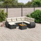 vidaXL Set de sofás de jardín 8 piezas y cojines ratán sintético negro vidaXL Set de sofás de jardín 8 piezas y cojines ratán sintético negro