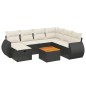 vidaXL Set de sofás de jardín 8 piezas y cojines ratán sintético negro vidaXL Set de sofás de jardín 8 piezas y cojines ratán sintético negro