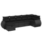 vidaXL Set de comedor de jardín 7 pzas y cojines ratán sintético negro