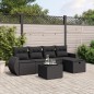 vidaXL Set de sofás de jardín 6 piezas y cojines ratán sintético negro vidaXL Set de sofás de jardín 6 piezas y cojines ratán sintético negro