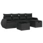 vidaXL Set de sofás de jardín 6 piezas y cojines ratán sintético negro vidaXL Set de sofás de jardín 6 piezas y cojines ratán sintético negro