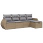vidaXL Juego de sofás jardín con cojines beige mezcla 5 pzas ratán PE vidaXL Juego de sofás jardín con cojines beige mezcla 5 pzas ratán PE