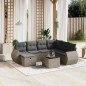vidaXL Set de sofás de jardín 8 pzas y cojines ratán sintético gris