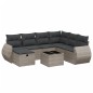 vidaXL Set de sofás de jardín 8 pzas y cojines ratán sintético gris
