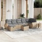 vidaXL Juego de sofás jardín con cojines beige mezcla 8 pzas ratán PE vidaXL Juego de sofás jardín con cojines beige mezcla 8 pzas ratán PE