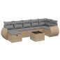 vidaXL Juego de sofás jardín con cojines beige mezcla 8 pzas ratán PE vidaXL Juego de sofás jardín con cojines beige mezcla 8 pzas ratán PE