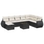 vidaXL Set de sofás de jardín 8 piezas y cojines ratán sintético negro vidaXL Set de sofás de jardín 8 piezas y cojines ratán sintético negro