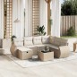 vidaXL Juego de sofás de jardín con cojines beige 8 pzas ratán PE vidaXL Juego de sofás de jardín con cojines beige 8 pzas ratán PE