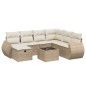 vidaXL Juego de sofás de jardín con cojines beige 8 pzas ratán PE vidaXL Juego de sofás de jardín con cojines beige 8 pzas ratán PE
