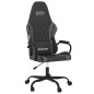 vidaXL Silla gaming cuero sintético negro y gris vidaXL Silla gaming cuero sintético negro y gris