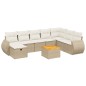 vidaXL Set de sofás de jardín 9 pzas con cojines ratán sintético beige vidaXL Set de sofás de jardín 9 pzas con cojines ratán sintético beige