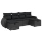 vidaXL Set de sofás de jardín 6 piezas y cojines ratán sintético negro vidaXL Set de sofás de jardín 6 piezas y cojines ratán sintético negro