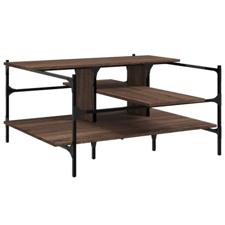vidaXL Mesa de centro madera ingeniería roble marrón 100x100x48,5 cm