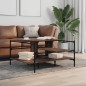 vidaXL Mesa de centro madera ingeniería roble marrón 100x100x48,5 cm