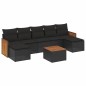 vidaXL Set de sofás de jardín 8 piezas y cojines ratán sintético negro vidaXL Set de sofás de jardín 8 piezas y cojines ratán sintético negro
