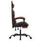 vidaXL Silla gaming con reposapiés cuero sintético negro naranja vidaXL Silla gaming con reposapiés cuero sintético negro naranja