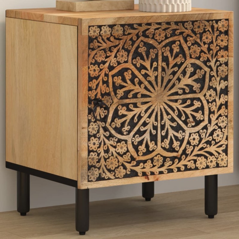 vidaXL Mesita de noche de madera maciza de mango 40x33x46 cm 
