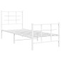 vidaXL Estructura cama metal con cabecero y pie cama blanca 75x190 cm vidaXL Estructura cama metal con cabecero y pie cama blanca 75x190 cm