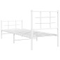 vidaXL Estructura cama metal con cabecero y pie cama blanca 75x190 cm vidaXL Estructura cama metal con cabecero y pie cama blanca 75x190 cm