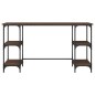 vidaXL Escritorio metal y madera ingeniería marrón roble 140x50x75 cm vidaXL Escritorio metal y madera ingeniería marrón roble 140x50x75 cm