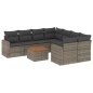vidaXL Set de muebles de jardín 9 pzas y cojines ratán sintético gris vidaXL Set de muebles de jardín 9 pzas y cojines ratán sintético gris