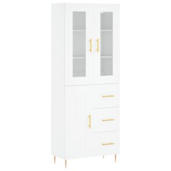 vidaXL Aparador alto madera contrachapada blanco 69,5x34x180 cm