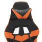 vidaXL Silla gaming con reposapiés cuero sintético negro naranja vidaXL Silla gaming con reposapiés cuero sintético negro naranja