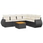 vidaXL Set de comedor de jardín 7 pzas y cojines ratán sintético negro vidaXL Set de comedor de jardín 7 pzas y cojines ratán sintético negro