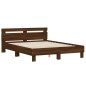 vidaXL Cama con cabecero madera de ingeniería marrón roble 150x200 cm vidaXL Cama con cabecero madera de ingeniería marrón roble 150x200 cm