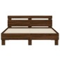 vidaXL Cama con cabecero madera de ingeniería marrón roble 150x200 cm vidaXL Cama con cabecero madera de ingeniería marrón roble 150x200 cm