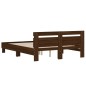 vidaXL Cama con cabecero madera de ingeniería marrón roble 150x200 cm vidaXL Cama con cabecero madera de ingeniería marrón roble 150x200 cm